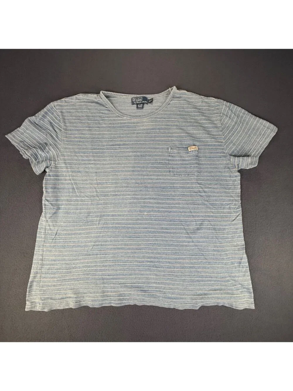 Vintage Polo Ralph Lauren Striped Pocket Pullover Mens XXL Short Sleeve Shirt